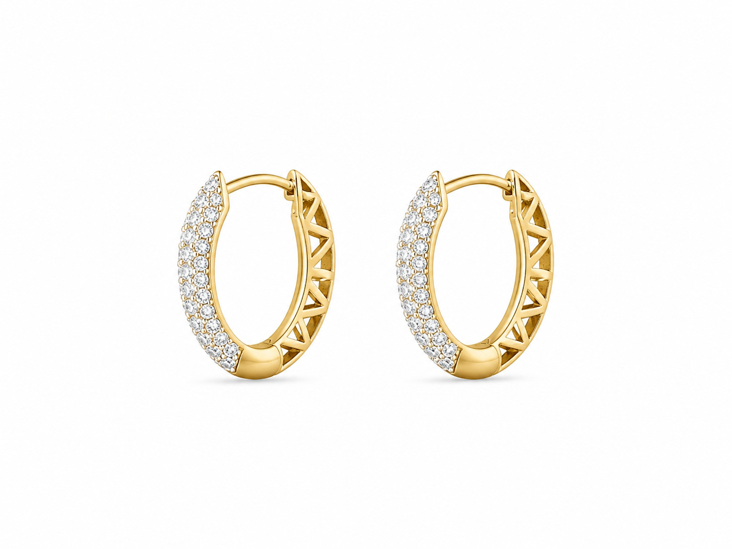 Sofia 18K YG Diamond Pave Hoops