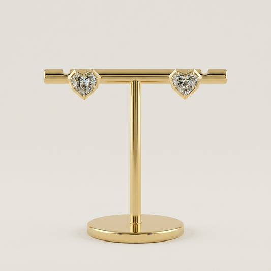 4.00 CTW BEZEL HEART STUDS
