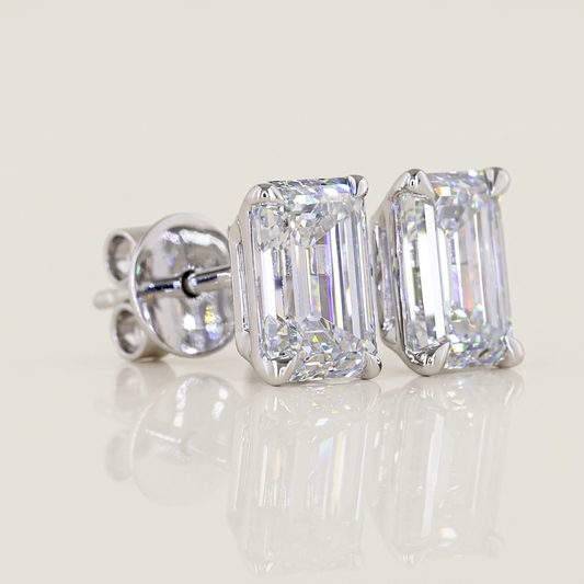 2.00 CTW EMERALD CUT STUDS