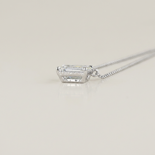 1.00 CTW EMERALD CUT SOLITAIRE PENDANT