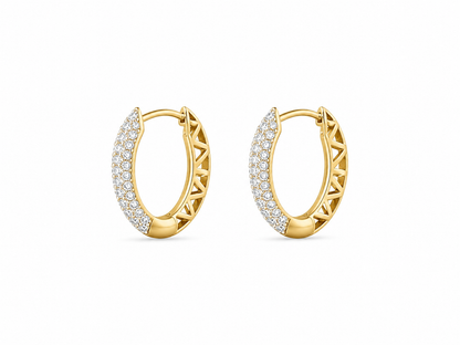Sofia 18K YG Diamond Pave Hoops