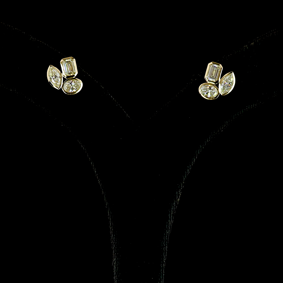 The Charlotte Diamond Cluster Stud Earrings