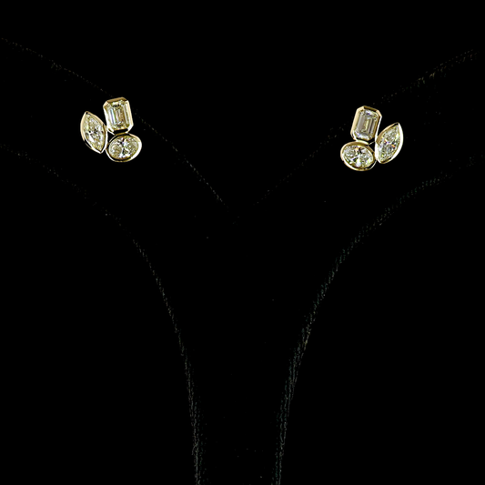 The Charlotte Diamond Cluster Stud Earrings