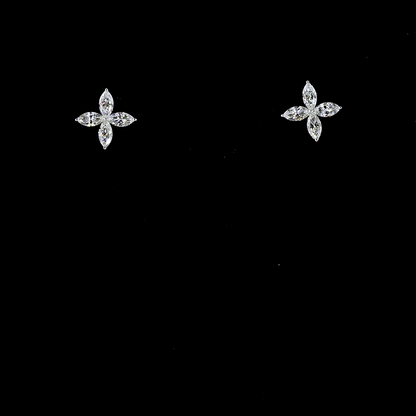 Flora Studs in White Gold