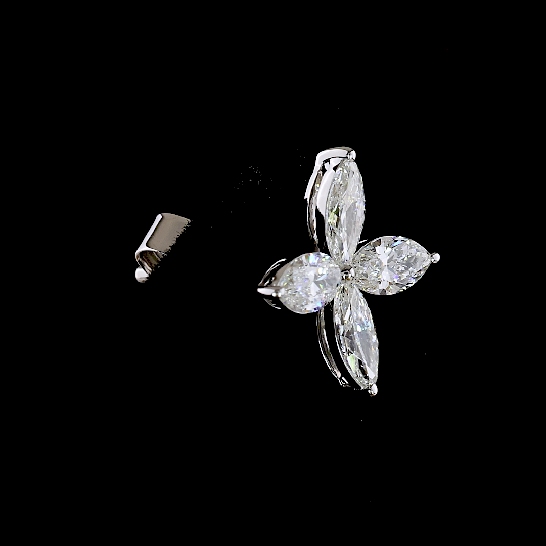 Flora Studs in White Gold
