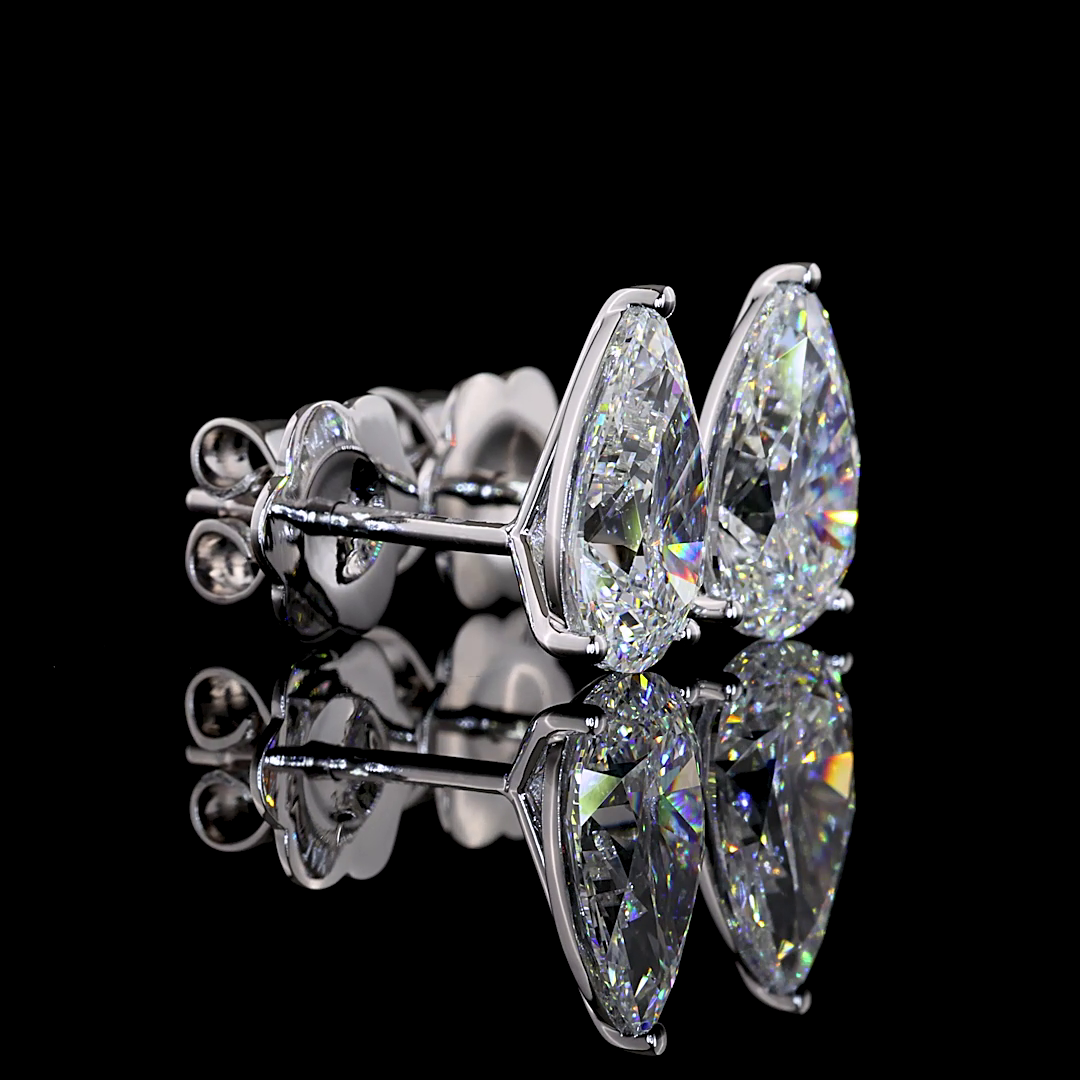 3.00 CTW Pear Cut Studs