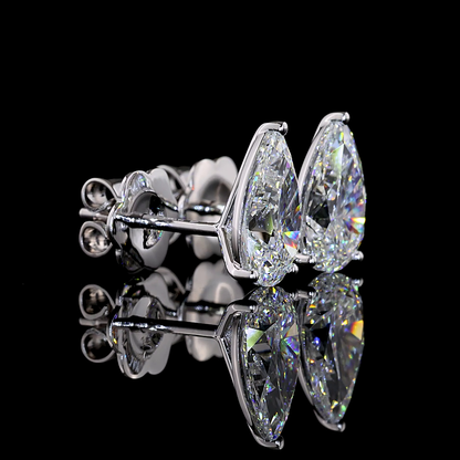 3.00 CTW Pear Cut Studs