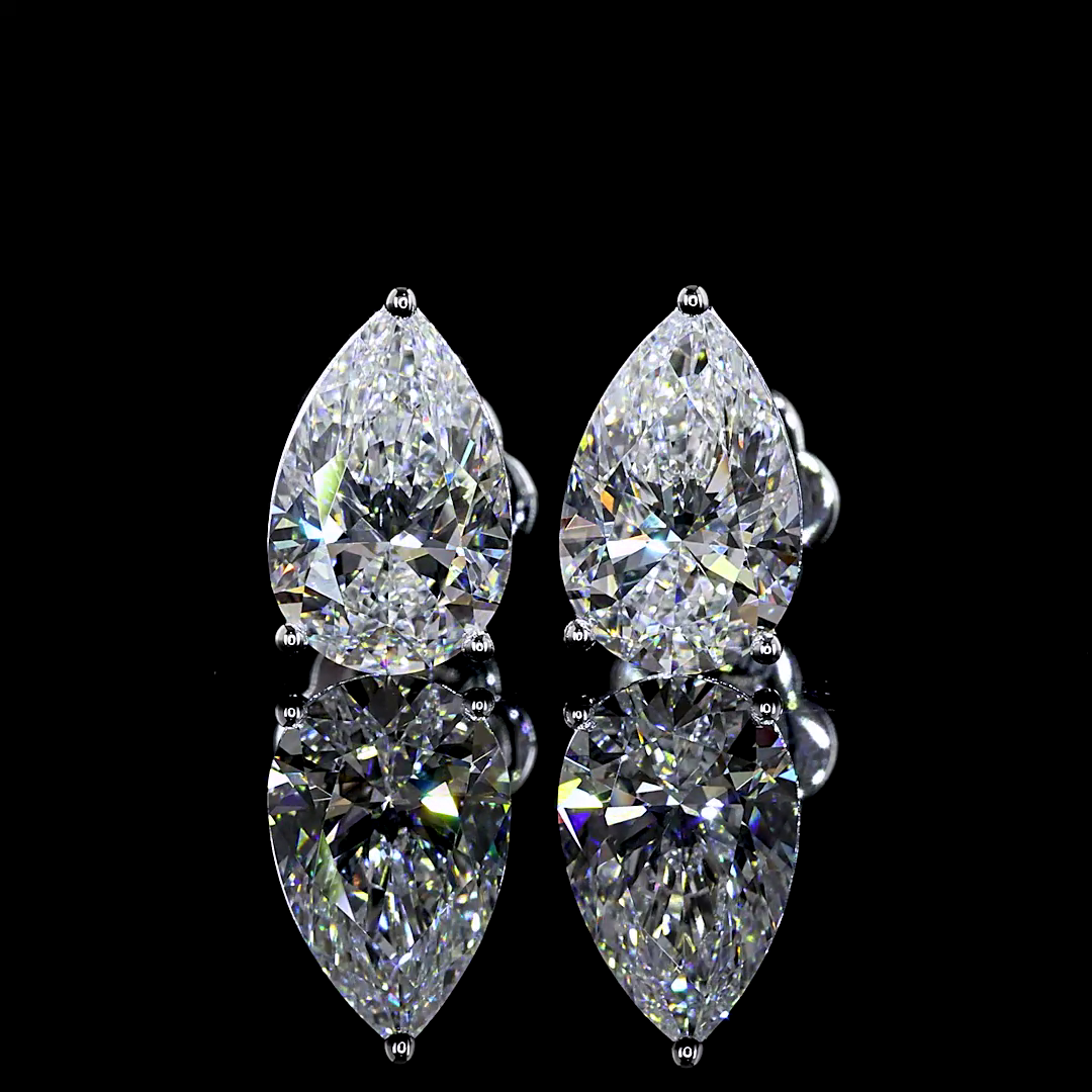 3.00 CTW Pear Cut Studs