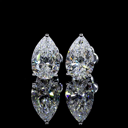 3.00 CTW Pear Cut Studs