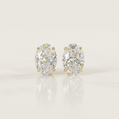 Holiday Vault 02 - 2.00 CTW OVAL STUDS Yellow Gold