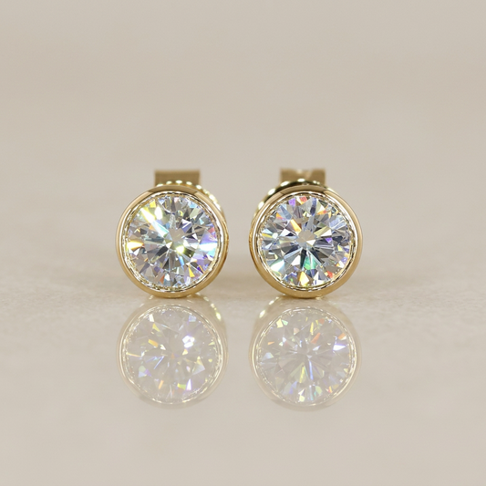 1.00 CTW BEZEL ROUND STUDS