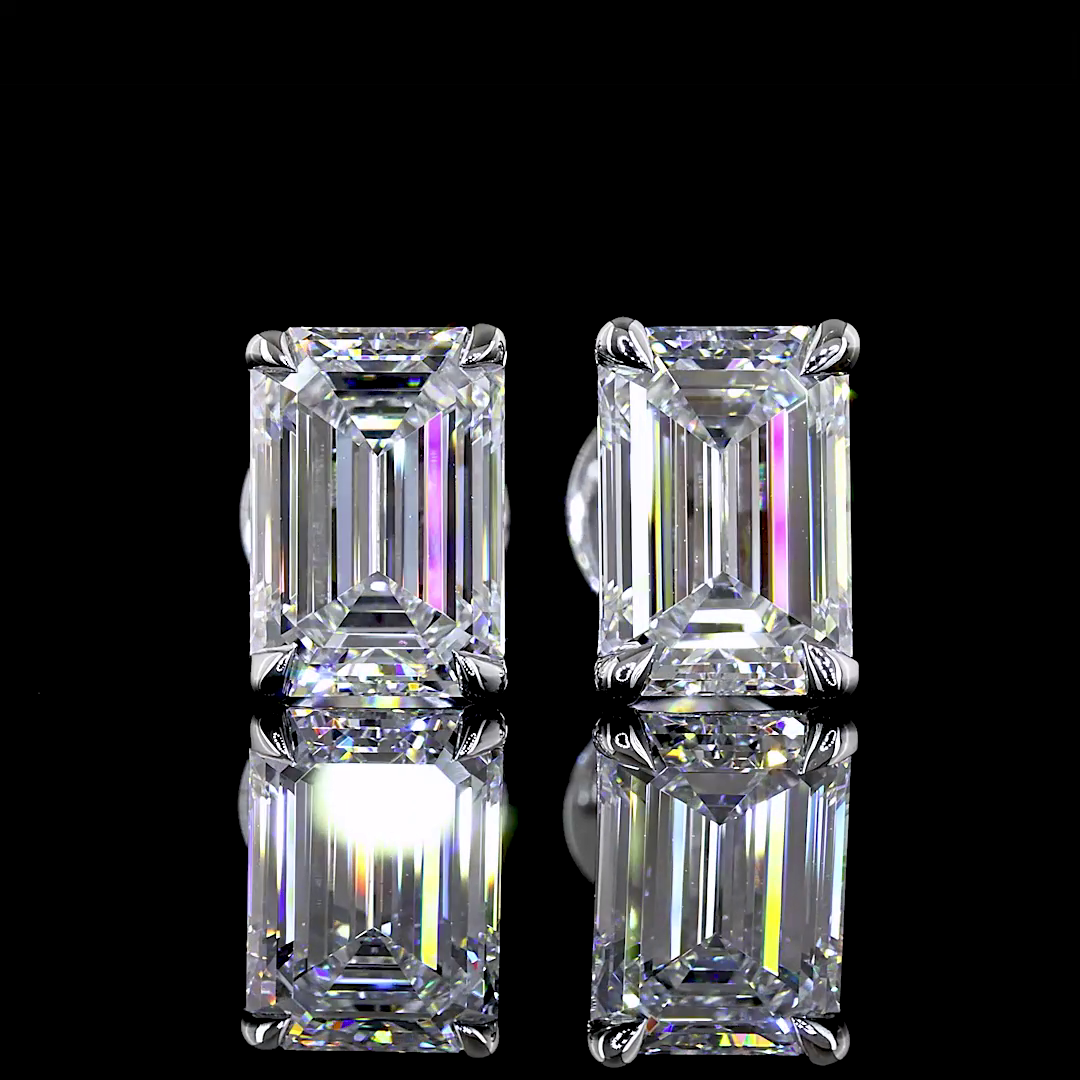 2.00 CTW Emerald Cut Studs