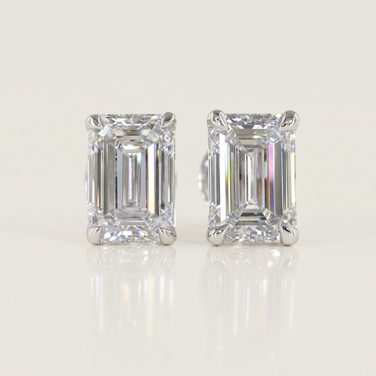 2.00 CTW EMERALD CUT STUDS