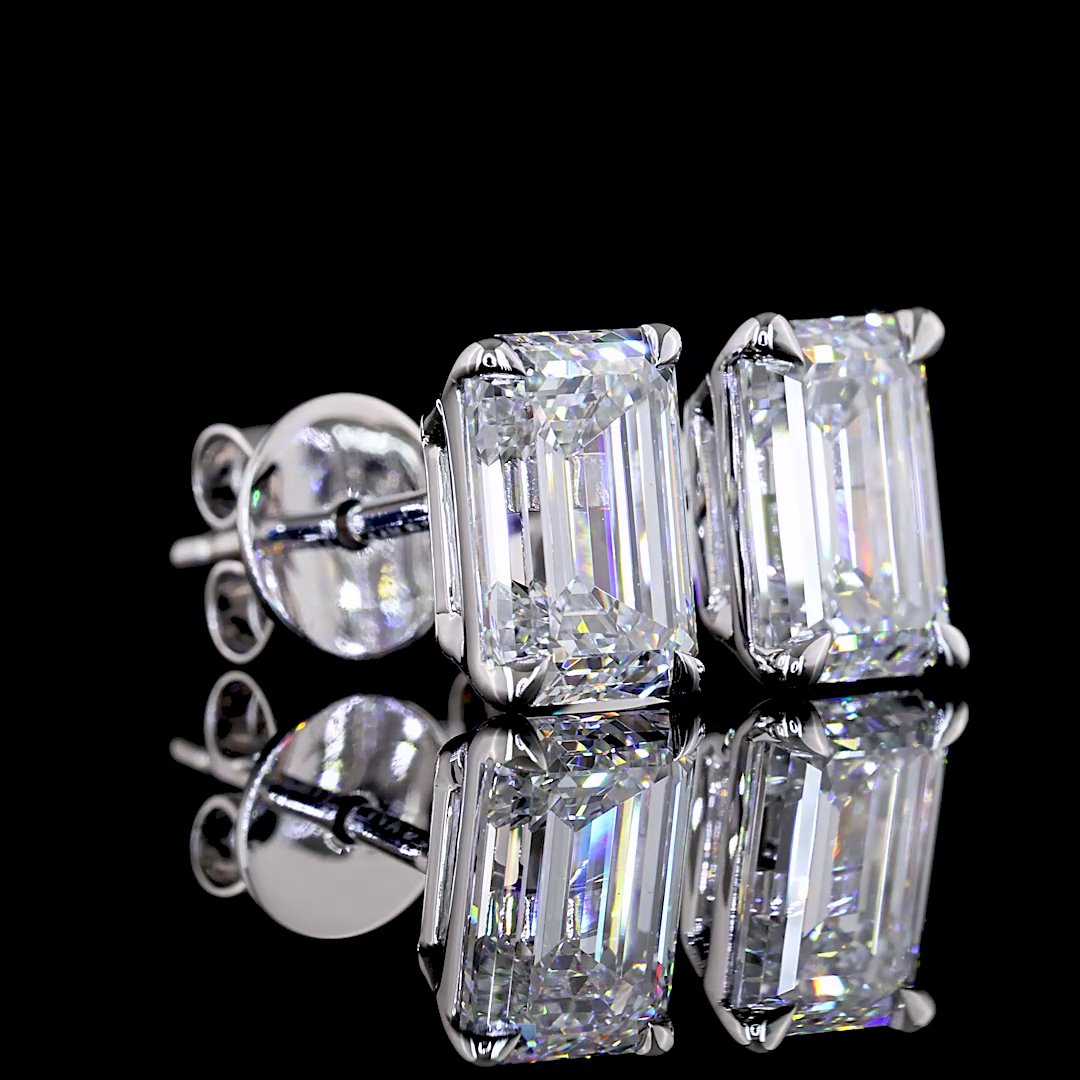 2.00 CTW Emerald Cut Studs