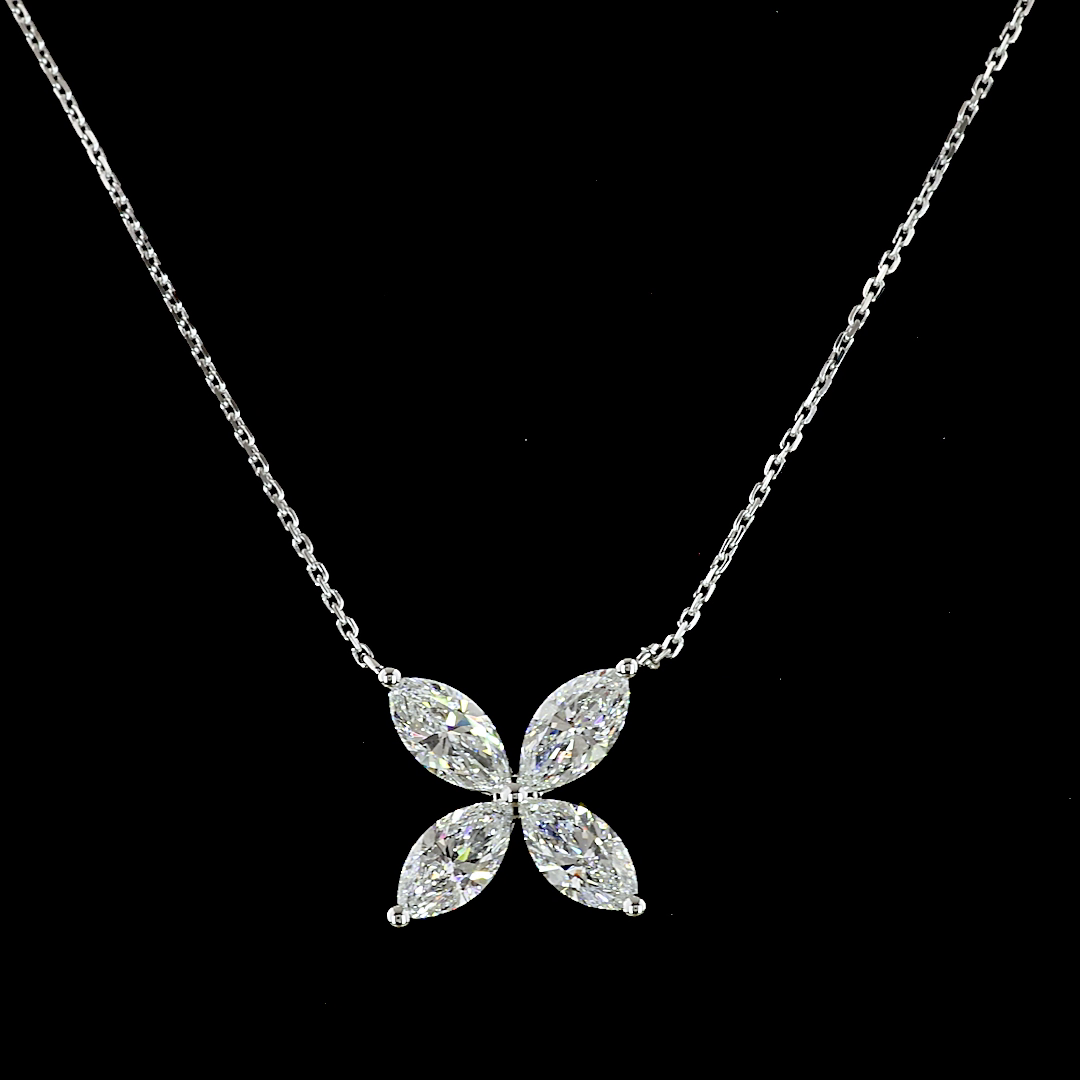 Flora Necklace in White Gold