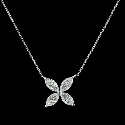 Flora Necklace in White Gold