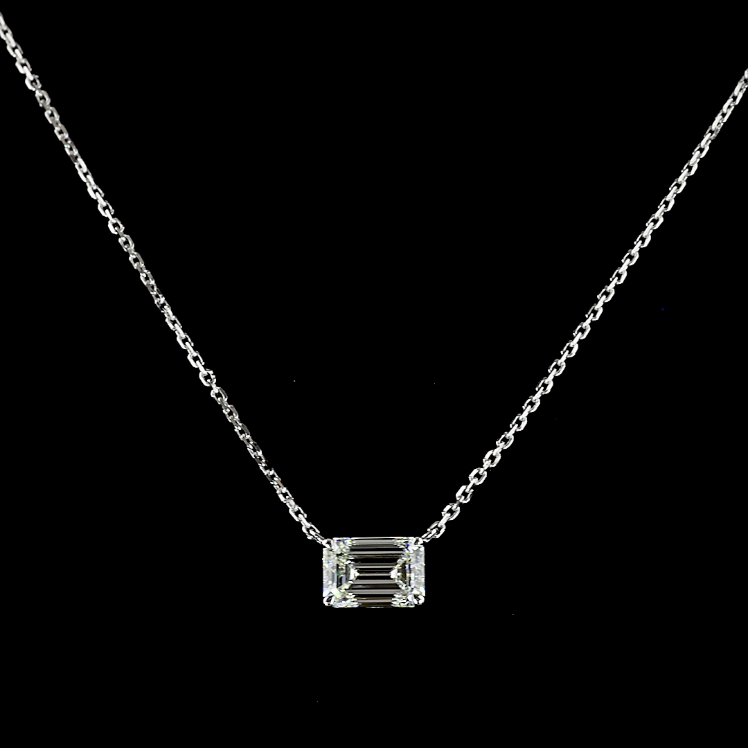 1 CT Emerald Solitaire Pendant