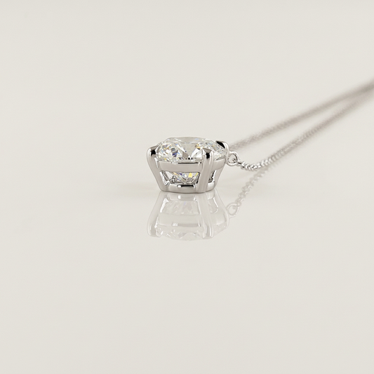 2.00 CTW ROUND SOLITAIRE PENDANT in WG and YG