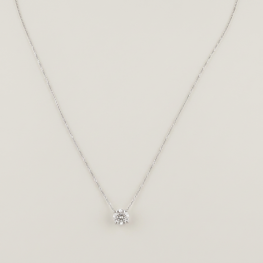 2.00 CTW ROUND SOLITAIRE PENDANT in WG and YG